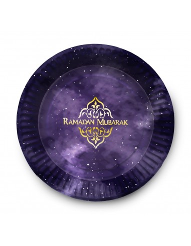 Bord Ramadan paars/goud (6 stuks)